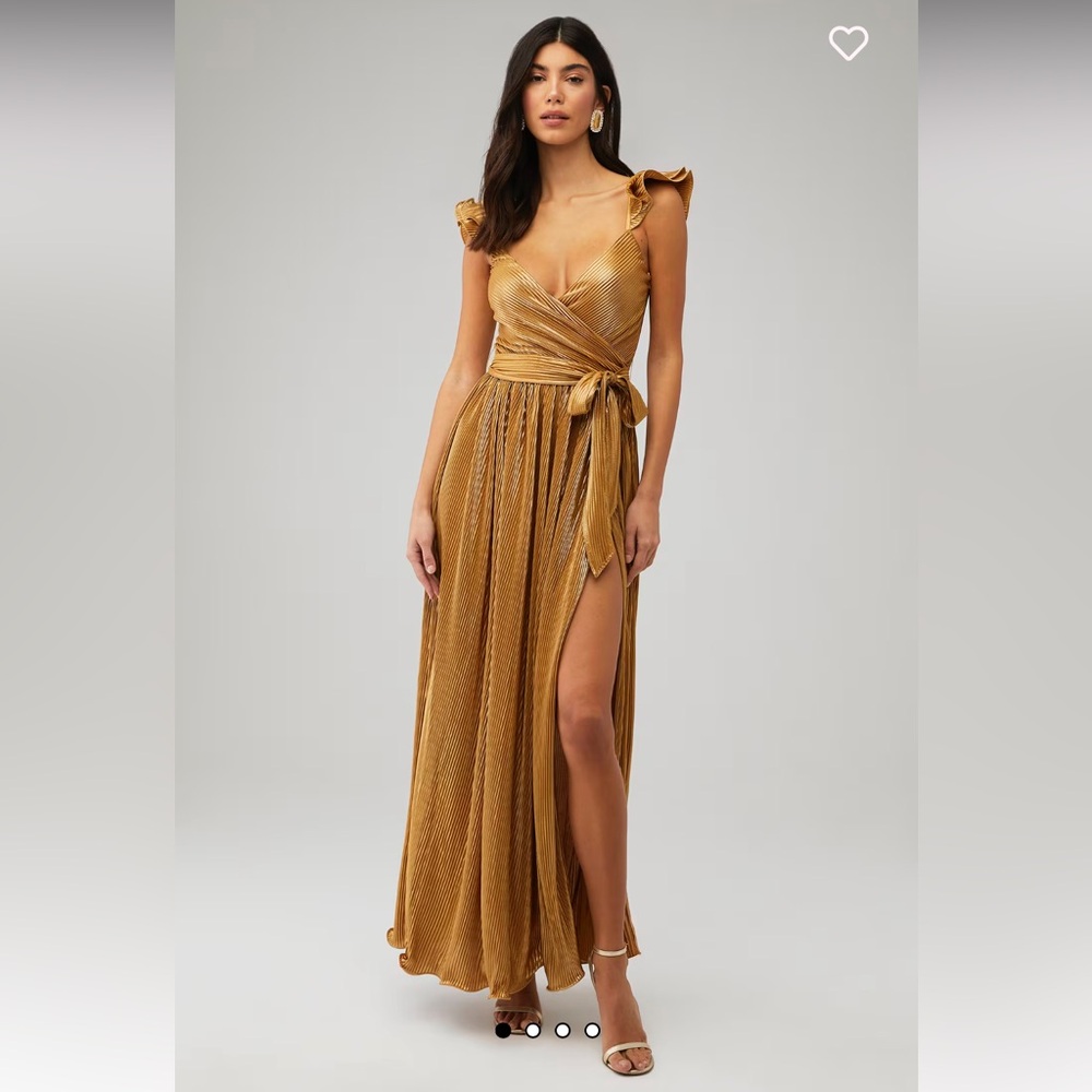 SAYLOR Gold Maxi Dress XS